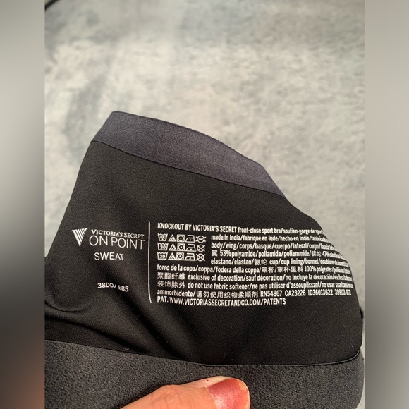 Victoria’s secret on point sweat knockout front close sports bra 38DD black - Picture 8 of 11